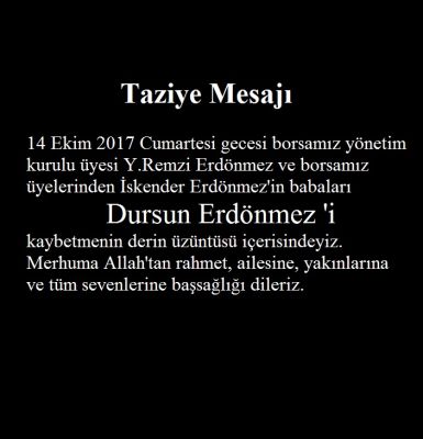 Dursun Erdönmez Taziye Mesajı